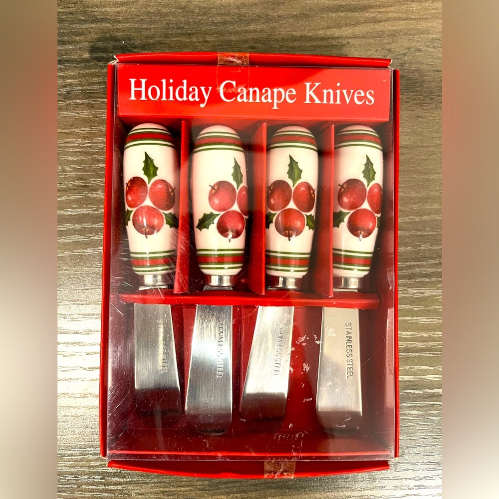 Spreaders Stainless Steel Holiday Canapé Knives